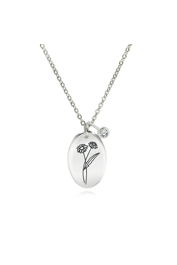 April Birth Flower Daisy Necklace - Personalized Floral Gift for Women