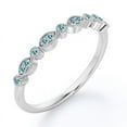 thumbnail image 1 of JeenMata Art-Deco 0.25 Carat Round Brilliant Cut December Birthstone Filigree Milgrain Wedding Band in 18K White Gold Plating for Women, 1 of 10