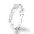 thumbnail image 1 of JeenMata Art Deco Milgrain Filigree 0.25 Carat Round Cut Moissanite Vine Wedding Band in 18K White Gold Plating over Silver, 1 of 7