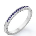 thumbnail image 1 of JeenMata Art-Deco 0.25 Carat June Birthstone Victorian Style Round Cut Wedding Band in 18K White Gold Plating for Women, 1 of 8