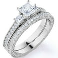 thumbnail image 1 of JeenMata Beautiful 1.25 Carat Real Moissanite Wedding Ring Set in 18k White Gold Plating for Women, 1 of 8