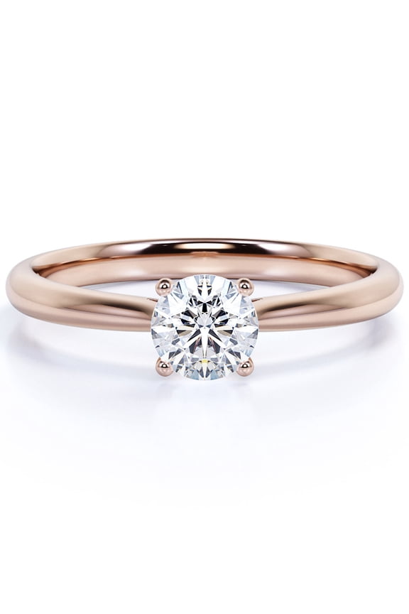 Beautiful 3 Carat Round cut Engagement Ring in 18K Rose Gold over Silver