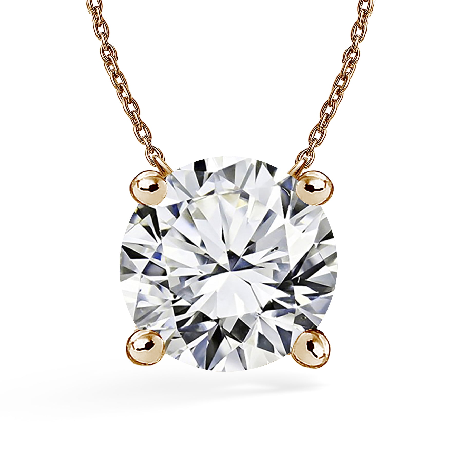 JeenMata 1 Carat Moissanite Solitaire Pendant Necklace