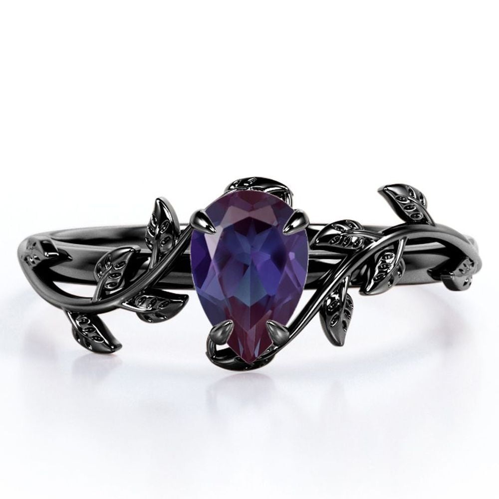 Black gold alexandrite ring clearance
