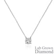 thumbnail image 1 of JeenMata Lab Grown Diamond 0.50 Carat Round Cut Classic Solitaire Pendant Necklace - in 18K White Gold Plating for Women, 1 of 8