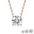 thumbnail image 1 of JeenMata Lab Grown Diamond 0.75 Carat Round Cut Classic Solitaire Pendant Necklace - in 18K Rose Gold Plating for Women, 1 of 9