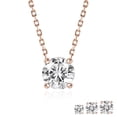 thumbnail image 1 of JeenMata Lab Grown Diamond 0.75 Carat Round Cut Classic Solitaire Pendant Necklace - in 18K Rose Gold Plating for Women, 1 of 9
