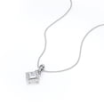 thumbnail image 1 of JeenMata 1.15 Carat Princess Cut Moissanite - Prong Set - Cluster Pendant Necklace - 18K White Gold Plating Over Silver, 1 of 5