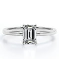 thumbnail image 1 of JeenMata 1.5 Carat Emerald Cut Moissanite - Prong Setting - Solitaire Promise Ring - 18K White Gold Plating Over Silver, 1 of 7