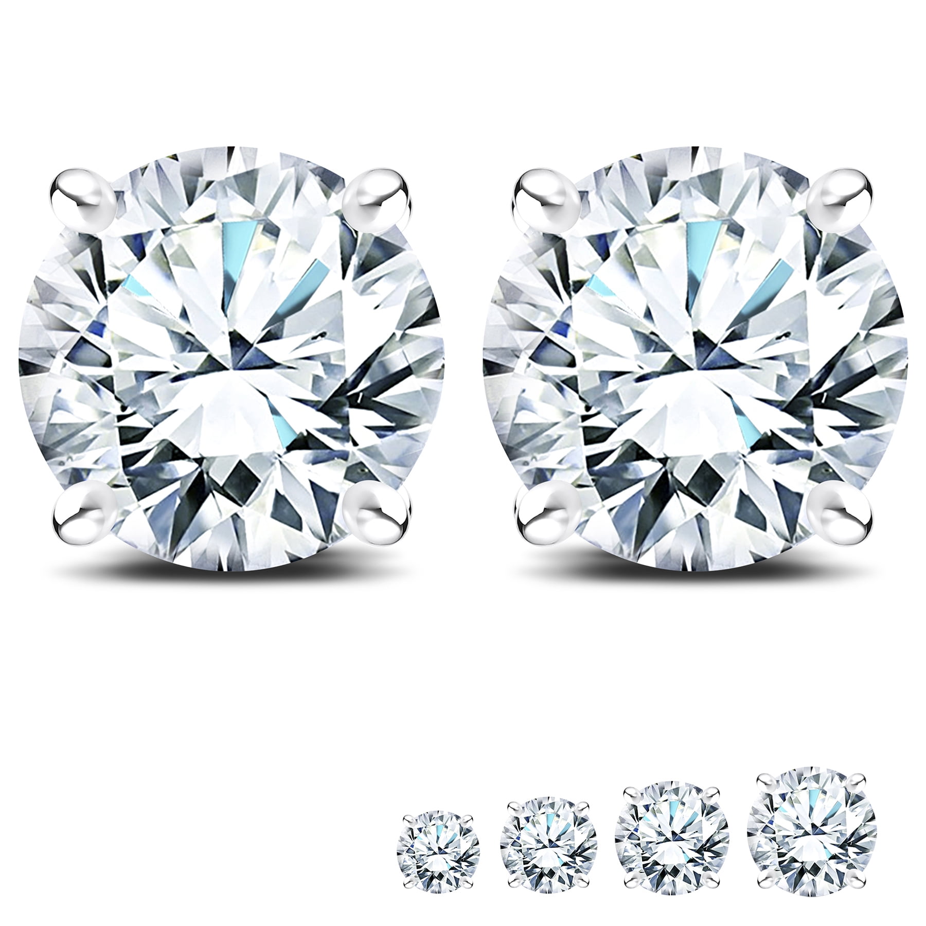 Walmart discount codes: Walmart Black Friday Deals 2025 JeenMata 1 Carat Round Cut Lab-Grown Diamond Earrings, White Gold Plated, Solitaire Studs