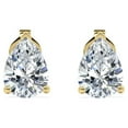 thumbnail image 1 of JeenMata 2.5 Carat Pear Cut Moissanite Minimalist Solitaire Stud Earrings In 18K Yellow Gold Plating Over Silver, 1 of 6