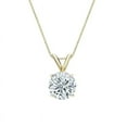 thumbnail image 1 of JeenMata 2 Carat Round Cut Moissanite Brilliant Pendant Necklace - 18K Yellow Gold Plating Over Silver, 1 of 6