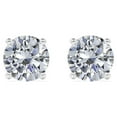thumbnail image 1 of JeenMata 3 Carat Round Moissanite - 4 Prong Solitaire Stud Earrings - 18K White Gold Plating Over Silver, 1 of 6