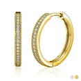 thumbnail image 1 of JeenMata Lab Grown Diamond Hoop Earrings - Round Cut Classic Earrings in Yellow Gold Plating for Women, 1 of 8