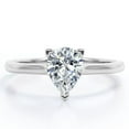 thumbnail image 1 of JeenMata Classic 1 Carat Pear Cut Engagement Ring - Prong Set - 18K White Gold Plating over Silver, 1 of 7