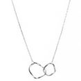 thumbnail image 1 of JeenMata Distorted Interlocking Rings Necklace - Thin Flat Cable Chain Necklace - 18K White Gold Plating over Silver - Connected Bent Rings Necklace, 1 of 5