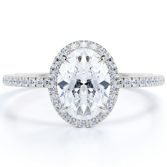 JeenMata Elegant 1.75 Carat Real Moissanite Engagement Ring in 18k Gold Over Silver