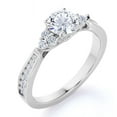 thumbnail image 1 of JeenMata Elegant Round Diamond - Cluster - Tapered Band - Engagement Ring with Pave Accents - 10K White Gold, 1 of 6