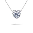 thumbnail image 1 of JeenMata Enchanting 2 Carat Heart Shaped Solitaire Slider Pendant Necklace for Women in 18K White Gold over Silver, 1 of 6