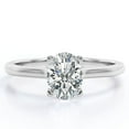 thumbnail image 1 of JeenMata Enchanting Prong 3 Carat Oval Cut Solitaire Engagement Ring in 18K White Gold Plating for Women, 1 of 7