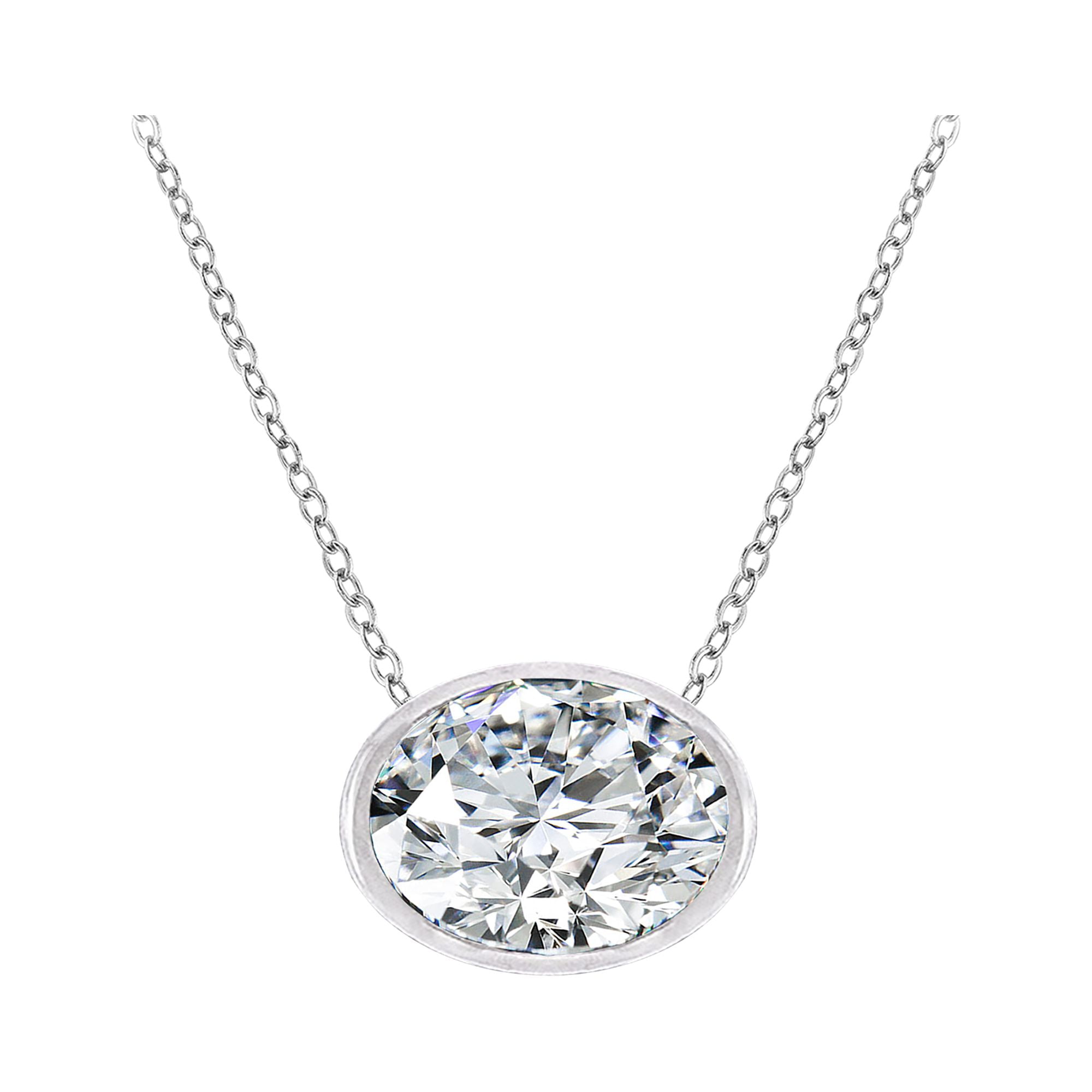 JeenMata Fashionable 1 ct Sideways Oval Cut Moissanite Bezel JeenMata Fashionable 1 ct Sideways Oval Cut Moissanite Bezel