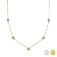 thumbnail image 1 of JeenMata 1 Carat Lab Grown Diamond Five Stone Bezel Station Necklaces - in 18K Yellow Gold Plating Necklace for Women, Female, Adult, 1 of 8