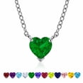 thumbnail image 1 of JeenMata Gorgeous 2 Carat Heart Cut - Emerald - May Birthstone Pendant Necklace in 18K White Gold Plating for Women, 1 of 7