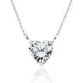 thumbnail image 1 of JeenMata Gorgeous 1 Carat Heart Cut Moissanite Pendant Necklace in 18K White Gold Plating over Silver, 1 of 7