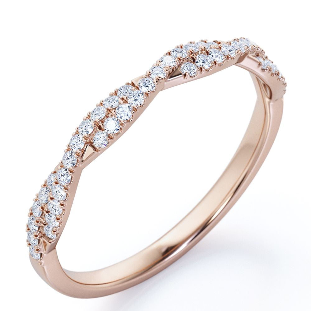 JeenMata Bridal Engagement 0.15 Carat Diamond Infinity Wedding Band in 10K White Gold Walmart