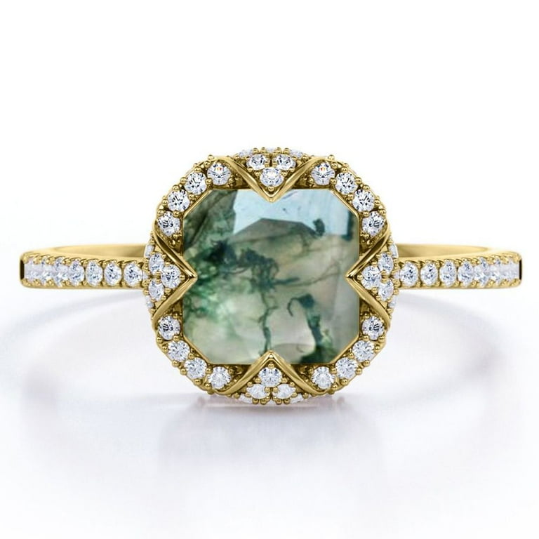 White Agate and Cubic Zirconia Halo Ring 14k Yellow Gold-plated Silver White Agate and Cubic Zirconia Halo Ring 14k Yellow Gold-plated Silver