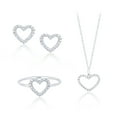 thumbnail image 1 of JeenMata Heart-Shaped Halo Jewelry Gift Set 0.50 TCW Moissanite with Ring, Earrings & Pendant, 1 of 6