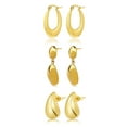 thumbnail image 1 of JeenMata Hoop Chunky Drop Golden, Earrings, Stainless Steel, 3 Count, 1 of 5
