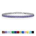 thumbnail image 1 of JeenMata 11 Carat February Amethyst - Princess Cut Birthstone Tennis Bracelet for Women Eternity Design - White Gold Plating, Birthday, Anniversary, Valentine's Day Gift, 1 of 9