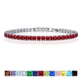 thumbnail image 1 of JeenMata 11 Carat July Ruby - Princess Cut Birthstone Tennis Bracelet for Women Eternity Design - White Gold Plating, Birthday, Anniversary, Valentine's Day Gift, 1 of 9