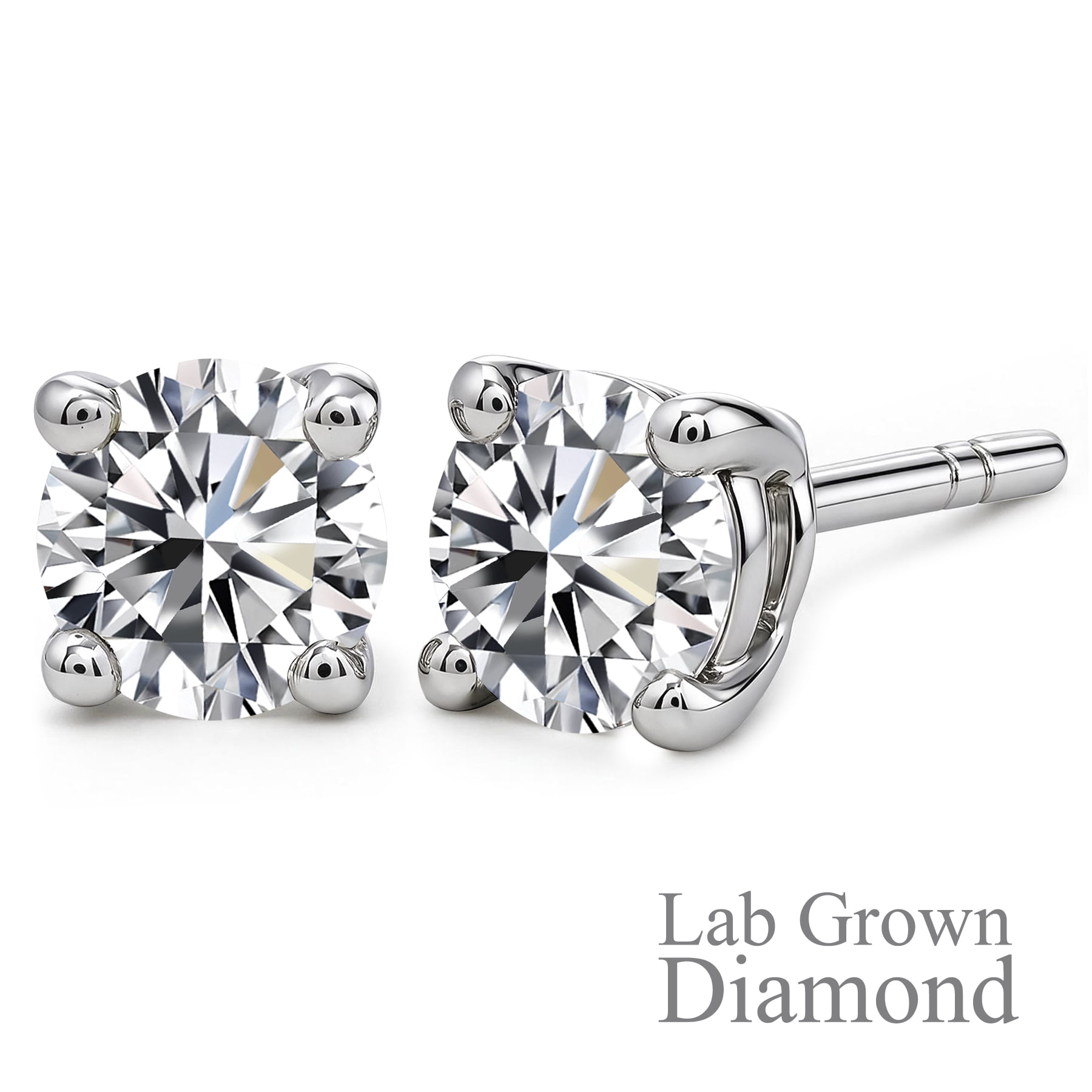 JeenMata Jewelry JeenMata Lab Grown Diamond Earrings 0.50 Carat Round Cut 18K White Gold Plated… — $89.00 (25% off)