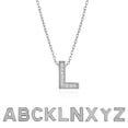thumbnail image 1 of JeenMata Lab Grown Diamond Initial “L” Letter Necklaces - Elegant Alphabet Pendant Necklace Gift - 18K White Gold Plating Jewelry for Women, 1 of 9