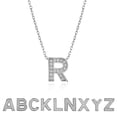 thumbnail image 1 of JeenMata Lab Grown Diamond Initial “R” Letter Necklaces - Elegant Alphabet Pendant Necklace Gift - 18K White Gold Plating Jewelry for Women, 1 of 9