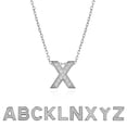 thumbnail image 1 of JeenMata Lab Grown Diamond Initial “X” Letter Necklaces - Elegant Alphabet Pendant Necklace Gift - 18K White Gold Plating Jewelry for Women, 1 of 9