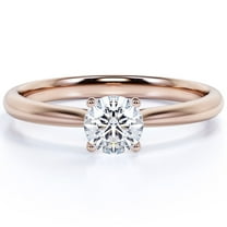 JeenMata Large 4 Carat Round cut Engagement Ring in 18K Rose Gold over Silver
