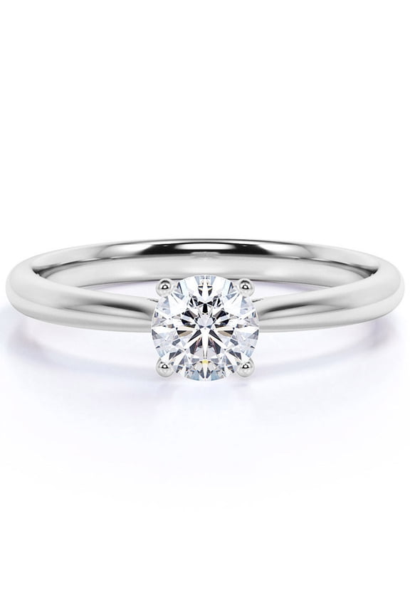 4 Carat Round cut Engagement Ring - Prong Setting - Solitaire Promise Ring in 18K White Gold Plating for Women