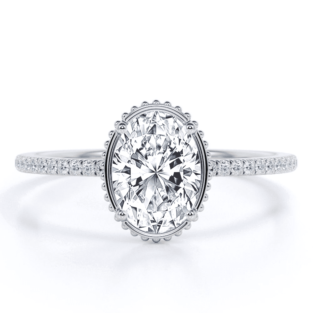 Milgrain bezel engagement ring sale