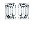thumbnail image 1 of JeenMata Minimalist 1 Carat Emerald Cut Moissanite Solitaire Stud Earrings In 18K White Gold Plating Over Silver, 1 of 9