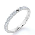 thumbnail image 1 of JeenMata Modern - .50 ct - Round Brilliant Cut Moissanite - Pave Set - Wedding Band - Stackable Ring - 18K White Gold over Silver, 1 of 7