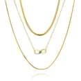 thumbnail image 1 of JeenMata Multipack 3 Pcs Exquisite Layered Necklace Set - Green Infinity Pendant in Yellow Gold Plated - Women’s Elegant Styling Jewelry, 1 of 6