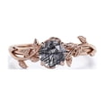 thumbnail image 1 of JeenMata Nature-Inspired 0.50 Carat Round Shaped Natural Black Rutilated Quartz Solitaire Engagement Ring in 18K Rose Gold Plating over Silver, 1 of 7