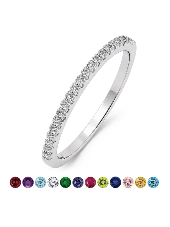 Stackable Wedding Band Rings for Women, 0.25 Carat Round Cut April Birthstone Anniversary Ring for Woman, Wedding Bands Birthday Christmas Jewelry Gifts for Her