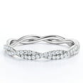 thumbnail image 1 of JeenMata Pave Design - 0.5 Carat Round Shape - Twisted Eternity Wedding Band - 18K White Gold Plating over Silver, 1 of 7