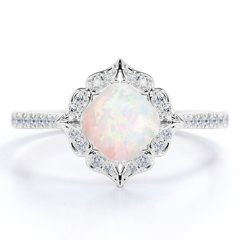 Opal engagement ring princess cut deals