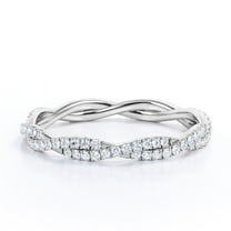JeenMata - Eternity Moissanite Infinity Wedding Band - 18K White Gold Plating Over Silver