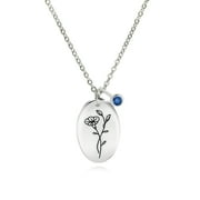 JeenMata September Birth Flower Morning Glory Necklace - Personalized Floral Gift for Women